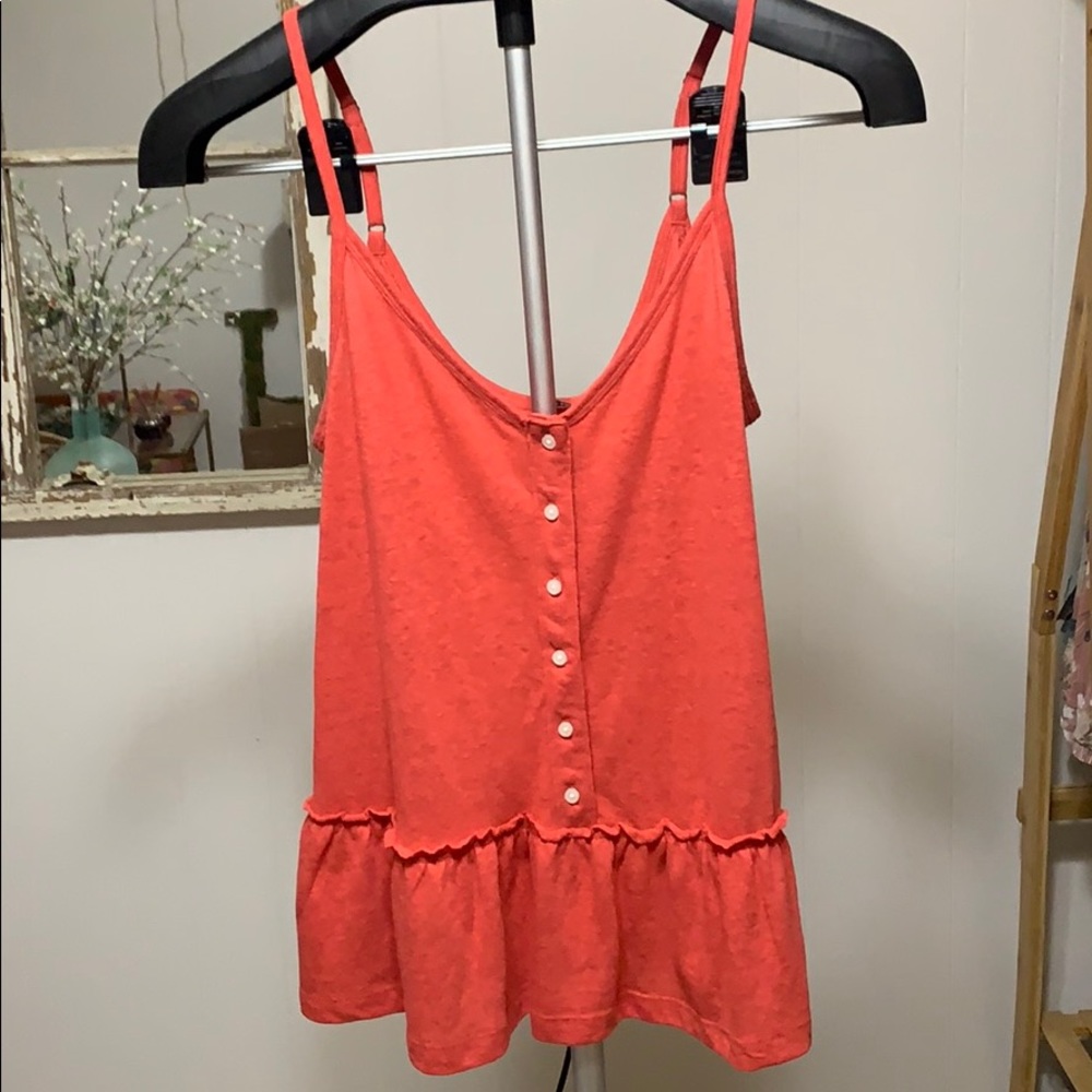 ABERCROMBIE AND FITCH- Rust Peplum Tank